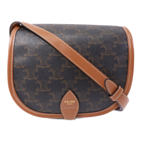 CELINE 塗層帆布Folco金扣肩背袋