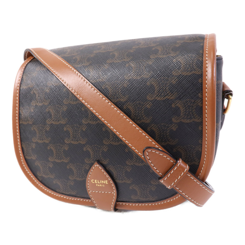 CELINE 塗層帆布Folco金扣肩背袋-2