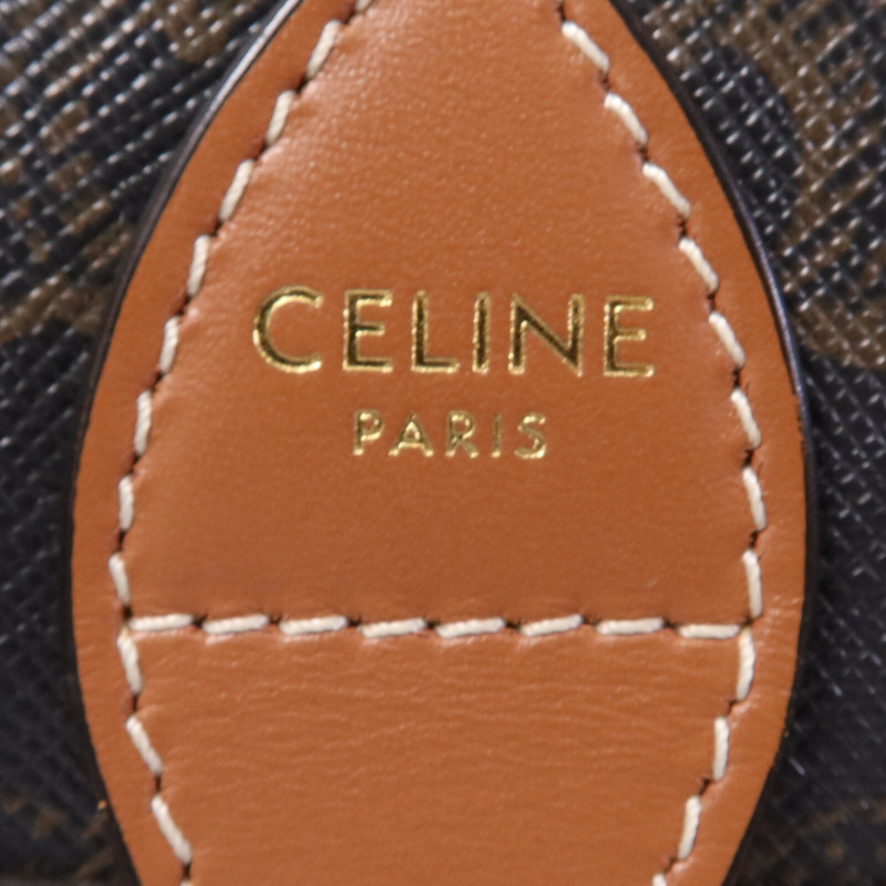 CELINE 塗層帆布Folco金扣肩背袋-5