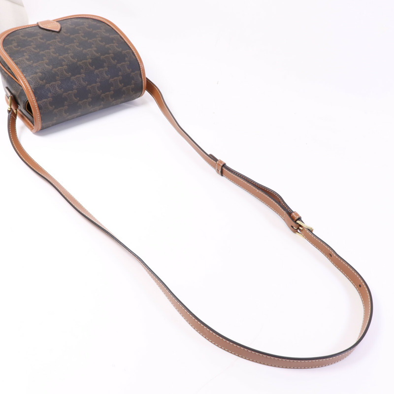 CELINE 塗層帆布Folco金扣肩背袋-8