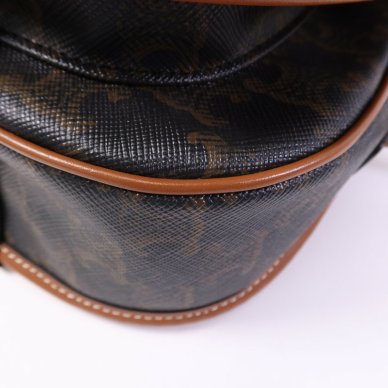 CELINE 塗層帆布Folco金扣肩背袋-9