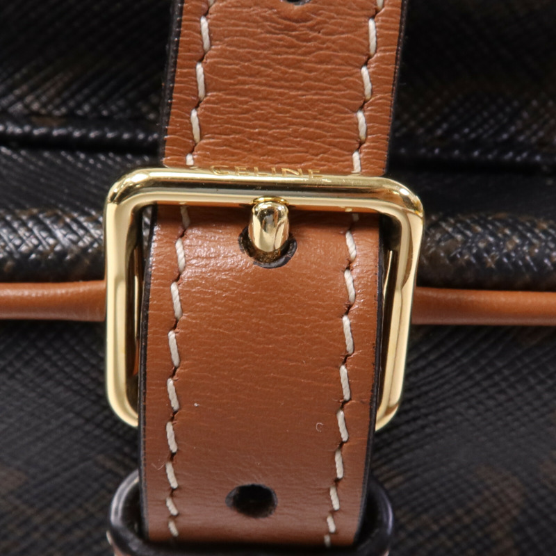 CELINE 塗層帆布Folco金扣肩背袋-13