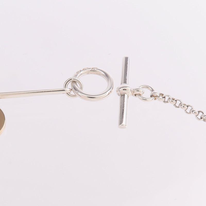 HERMES 925純銀/18K玫瑰金Ex Libris MM項鍊-5