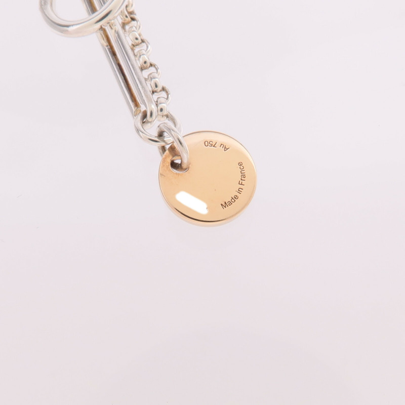 HERMES 925純銀/18K玫瑰金Ex Libris MM項鍊-6