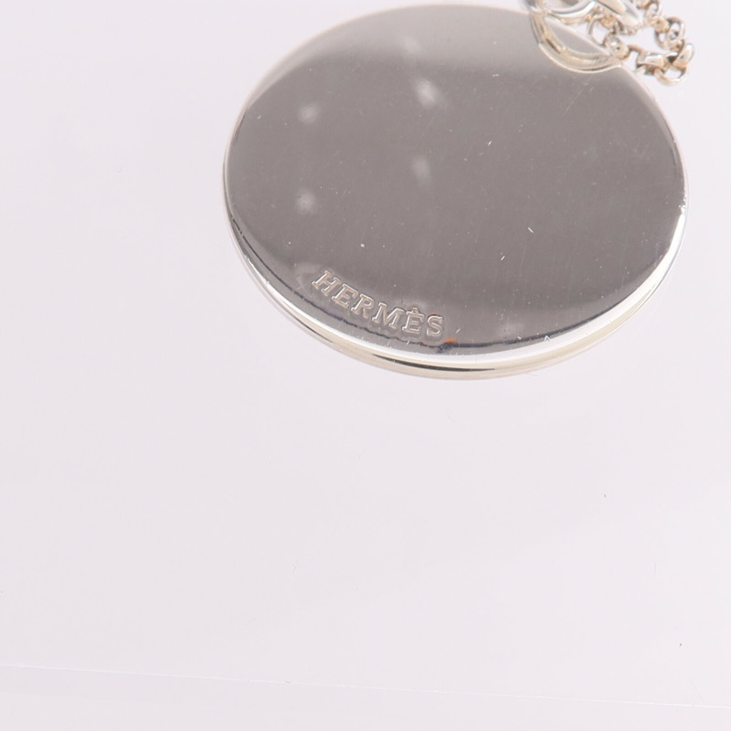 HERMES 925純銀/18K玫瑰金Ex Libris MM項鍊-7