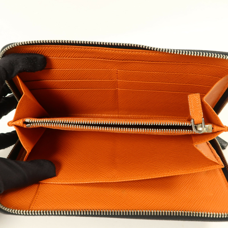 PRADA Saffiano皮革Long Round Wallet銀扣長錢包-5