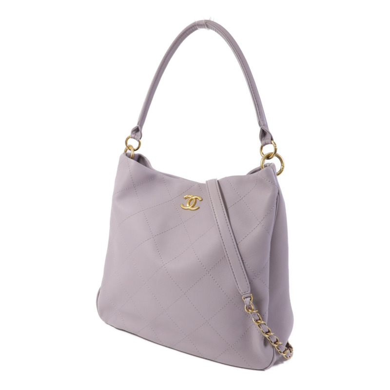 CHANEL 牛皮皮革2 Way Hobo Bag金扣肩背袋-1