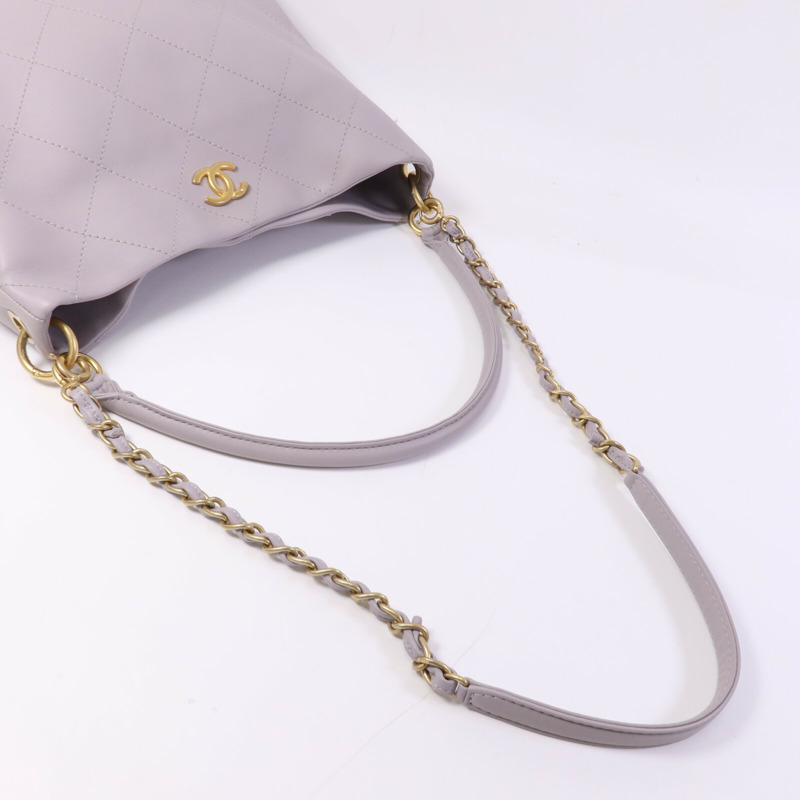 CHANEL 牛皮皮革2 Way Hobo Bag金扣肩背袋-12