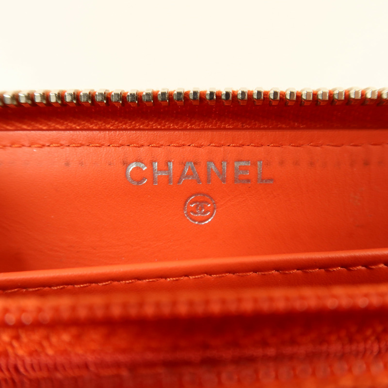 CHANEL 漆皮皮革Long Round Wallet銀扣長錢包-5