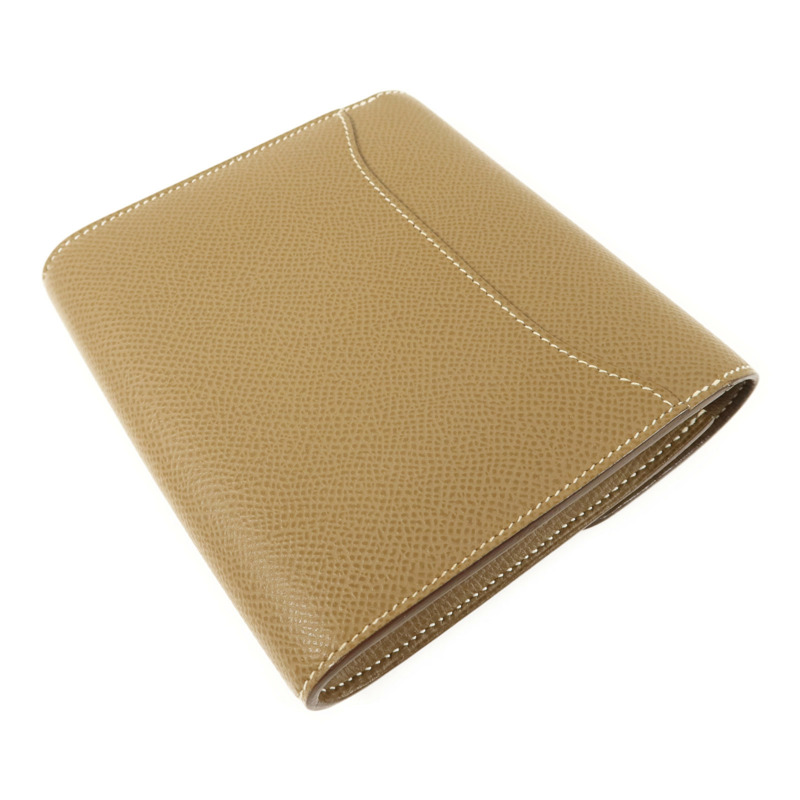 HERMES Epsom皮革Constance Compact Wallet銀扣錢包Etoupe-3