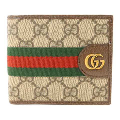 GUCCI 塗層帆布Ophidia Bifold Wallet金扣錢包