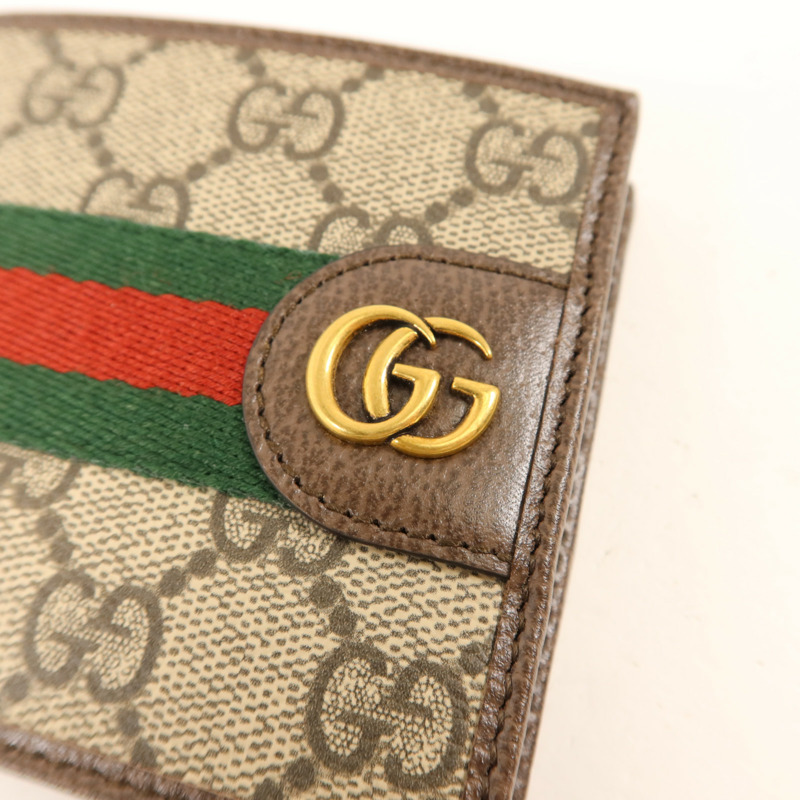 GUCCI 塗層帆布Ophidia Bifold Wallet金扣錢包-7