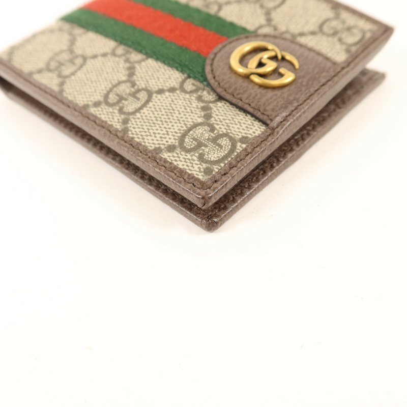 GUCCI 塗層帆布Ophidia Bifold Wallet金扣錢包-9