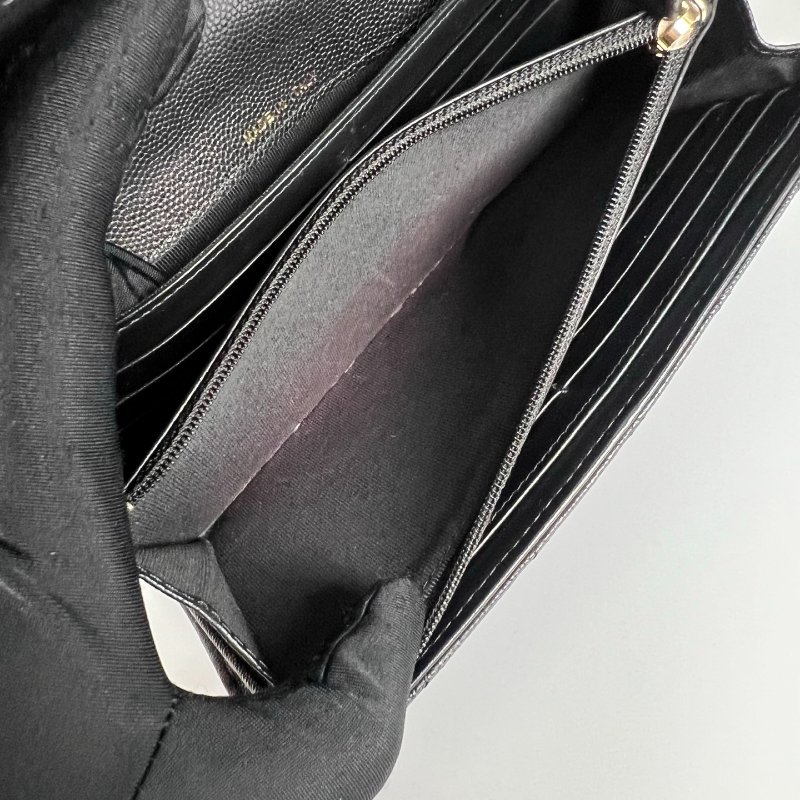 CHANEL BOY掀蓋長夾荔枝黑 A80286/晶片款-7