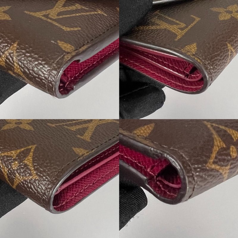 LV M41938 老花紫紅豆豆Victorine短夾-9