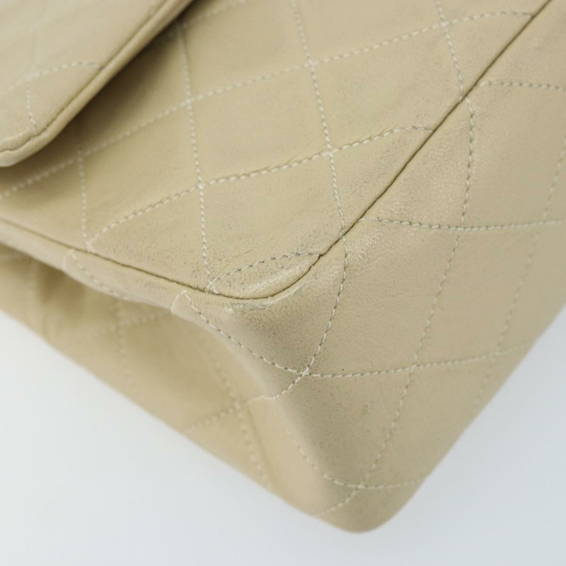 【日本直送】香奈兒雙蓋鏈條Matelasse23手袋，羊皮材質，米色，金色CC標誌，正品編號173005SAV-14