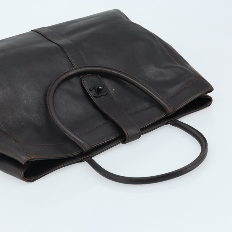 【日本直送】香奈兒深棕色皮革手提包 CC 正品 BA10907-5