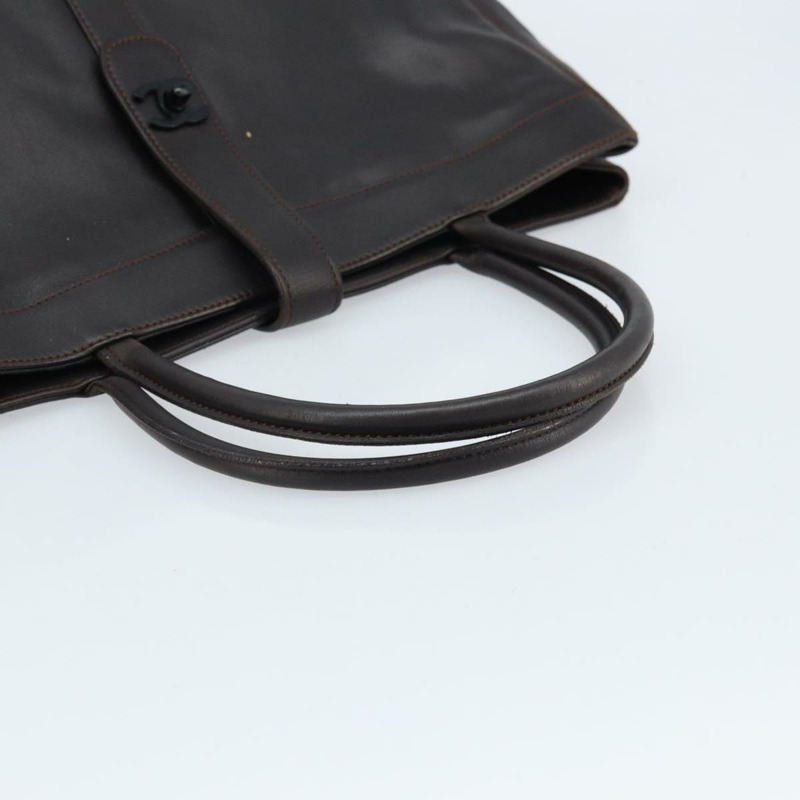 【日本直送】香奈兒深棕色皮革手提包 CC 正品 BA10907-6