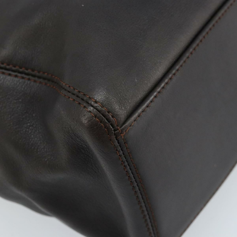 【日本直送】香奈兒深棕色皮革手提包 CC 正品 BA10907-15
