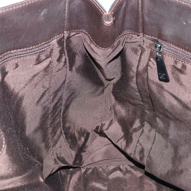 【日本直送】香奈兒深棕色皮革手提包 CC 正品 BA10907-17