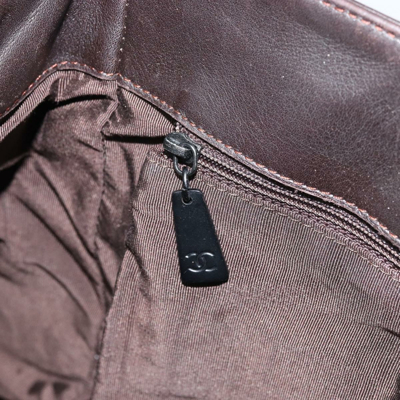 【日本直送】香奈兒深棕色皮革手提包 CC 正品 BA10907-19