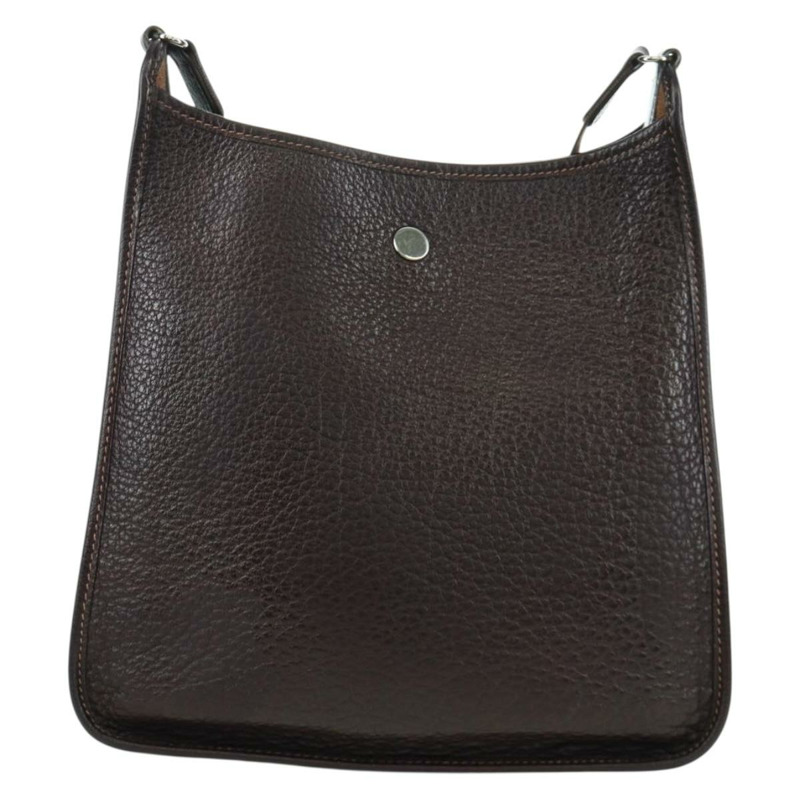 【日本直送】愛馬仕 Vespa 單肩包 皮革 棕色 銀色 正品 bs33819V-1