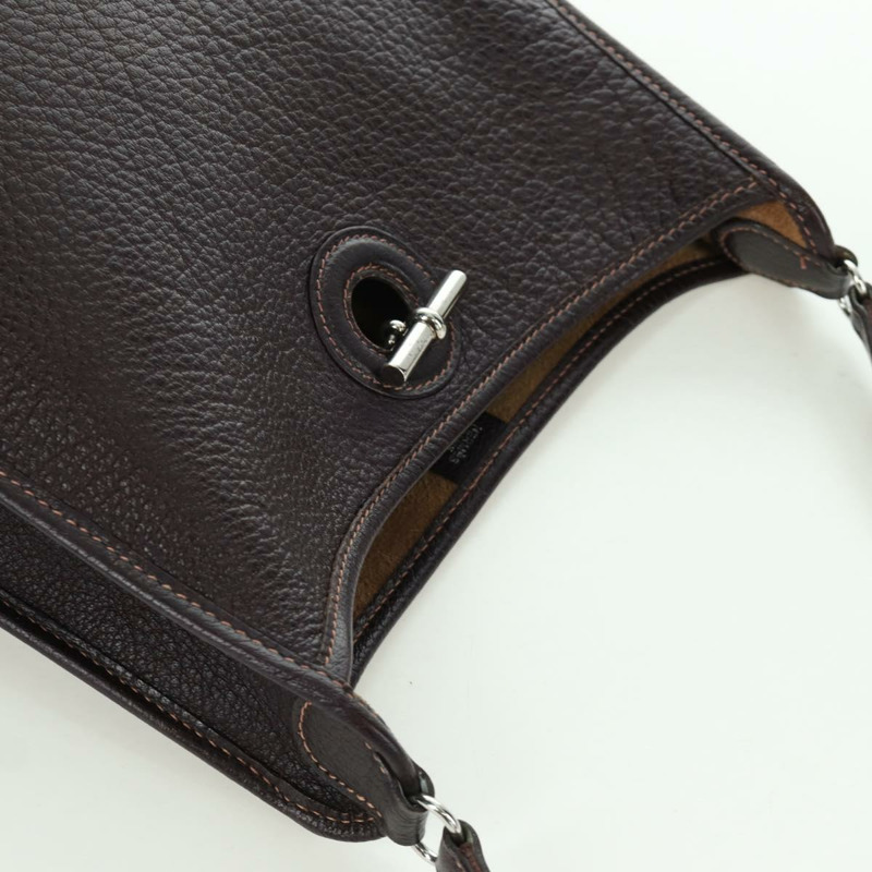 【日本直送】愛馬仕 Vespa 單肩包 皮革 棕色 銀色 正品 bs33819V-5