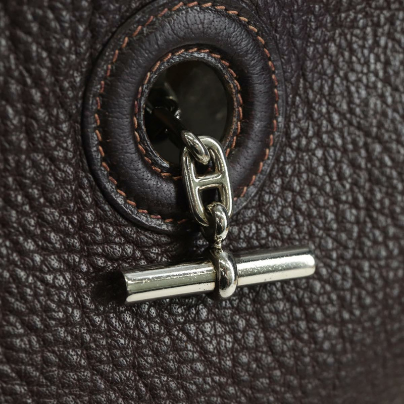 【日本直送】愛馬仕 Vespa 單肩包 皮革 棕色 銀色 正品 bs33819V-16