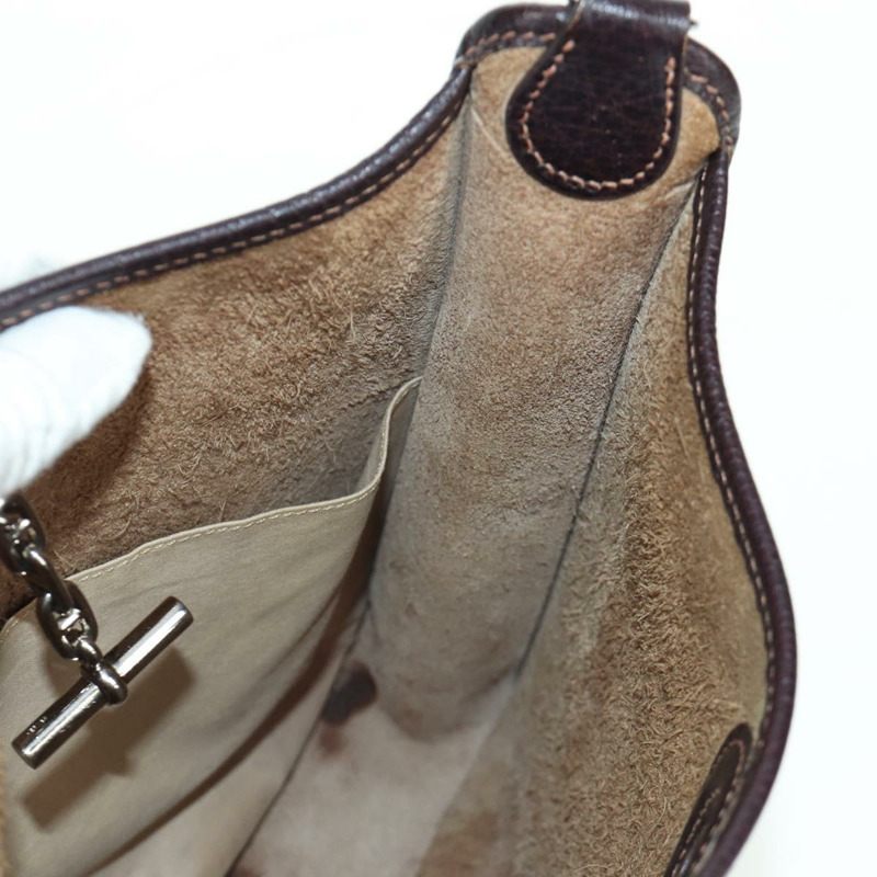 【日本直送】愛馬仕 Vespa 單肩包 皮革 棕色 銀色 正品 bs33819V-19