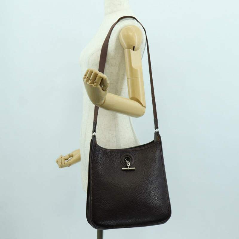 【日本直送】愛馬仕 Vespa 單肩包 皮革 棕色 銀色 正品 bs33819V-20