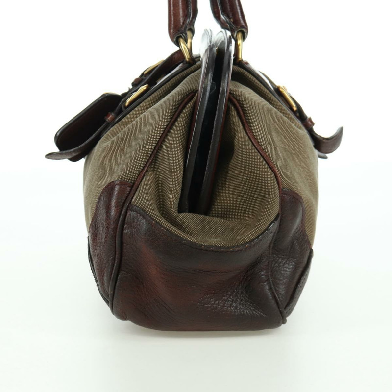 【日本直送】PRADA 手提包 帆布 皮革 金色 米色 正品 ARZ585V-2