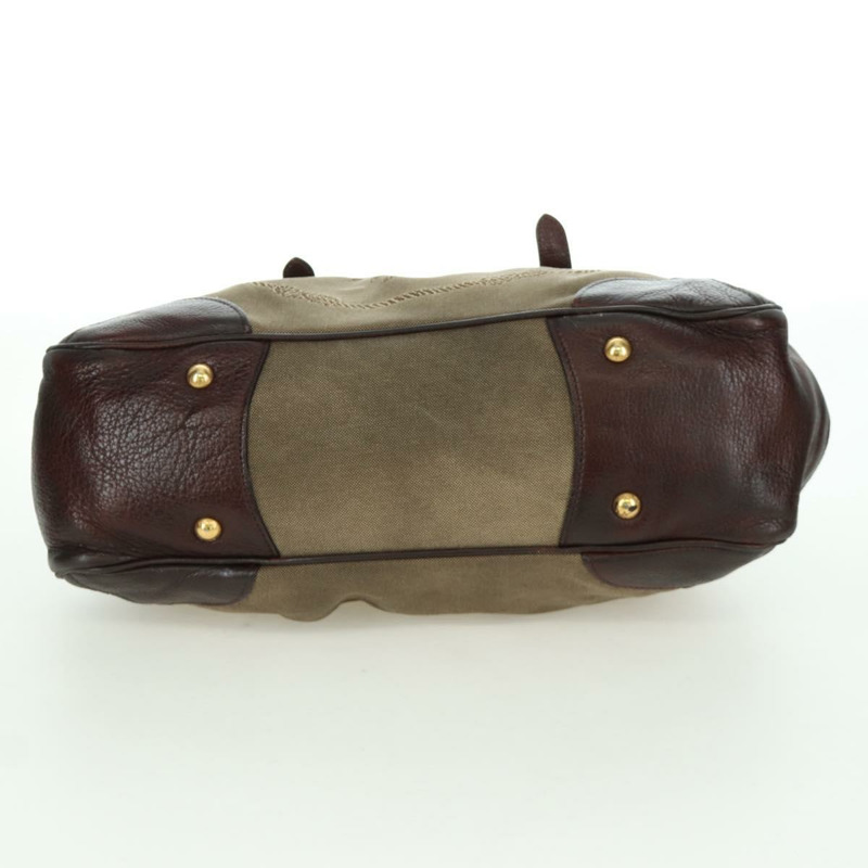 【日本直送】PRADA 手提包 帆布 皮革 金色 米色 正品 ARZ585V-4