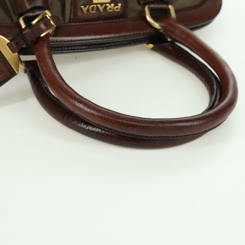 【日本直送】PRADA 手提包 帆布 皮革 金色 米色 正品 ARZ585V-6