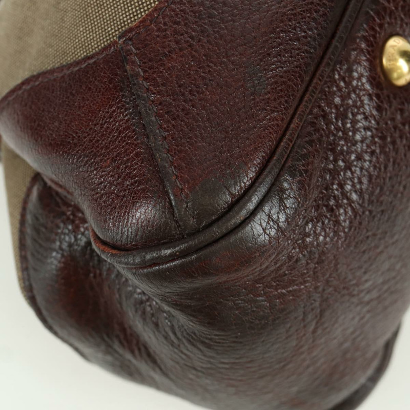 【日本直送】PRADA 手提包 帆布 皮革 金色 米色 正品 ARZ585V-8