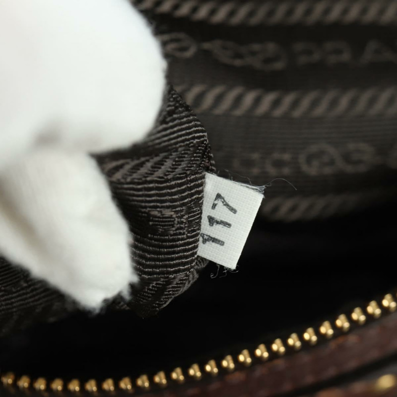 【日本直送】PRADA 手提包 帆布 皮革 金色 米色 正品 ARZ585V-10