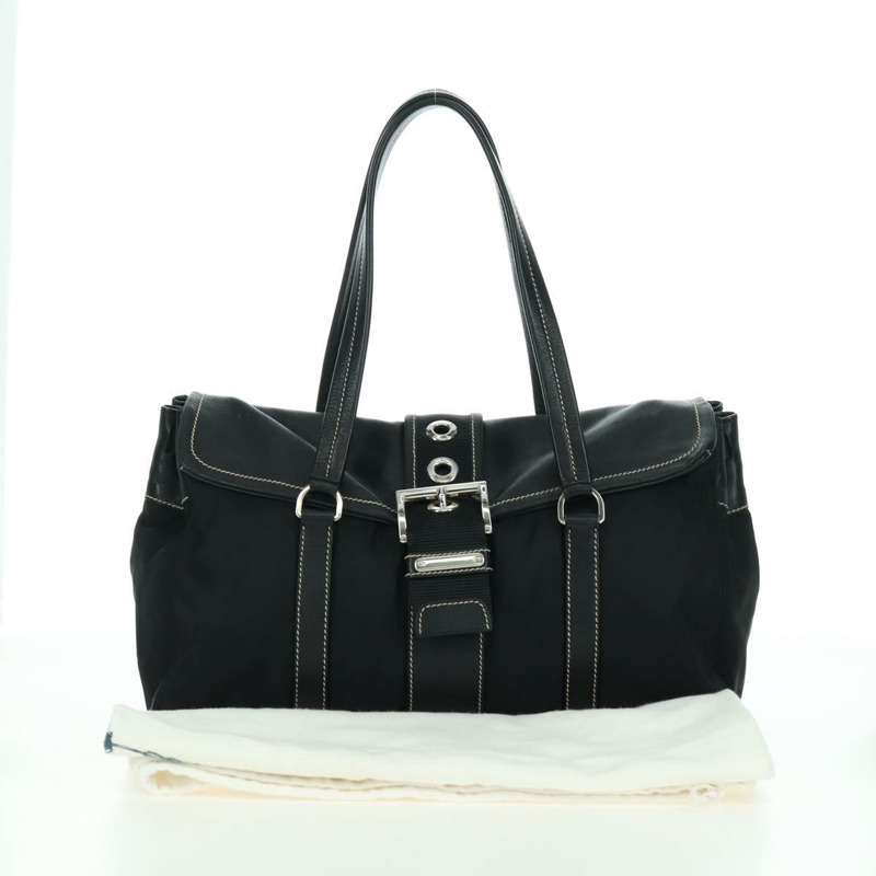 【日本直送】PRADA 單肩包 尼龍 黑色 銀色 正品 ARZ662V-11