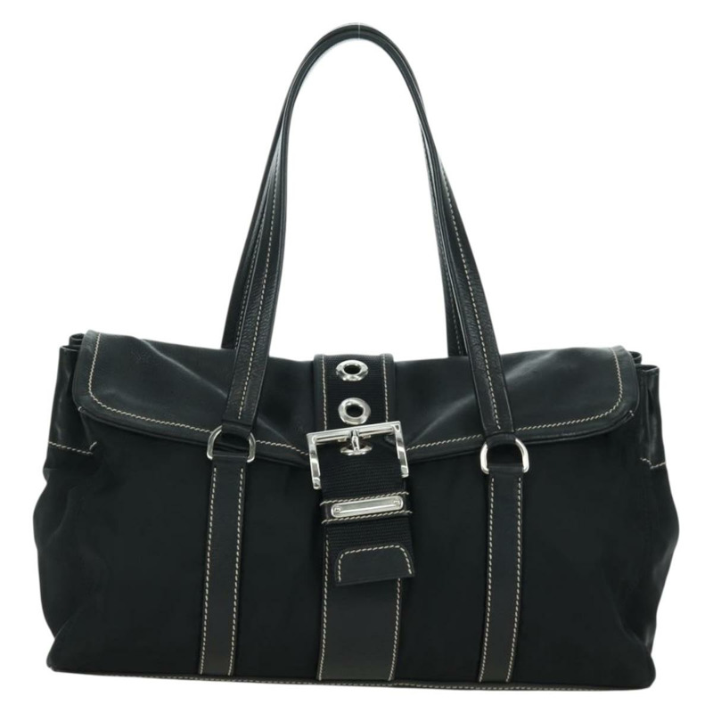 【日本直送】PRADA 單肩包 尼龍 黑色 銀色 正品 ARZ662V-12