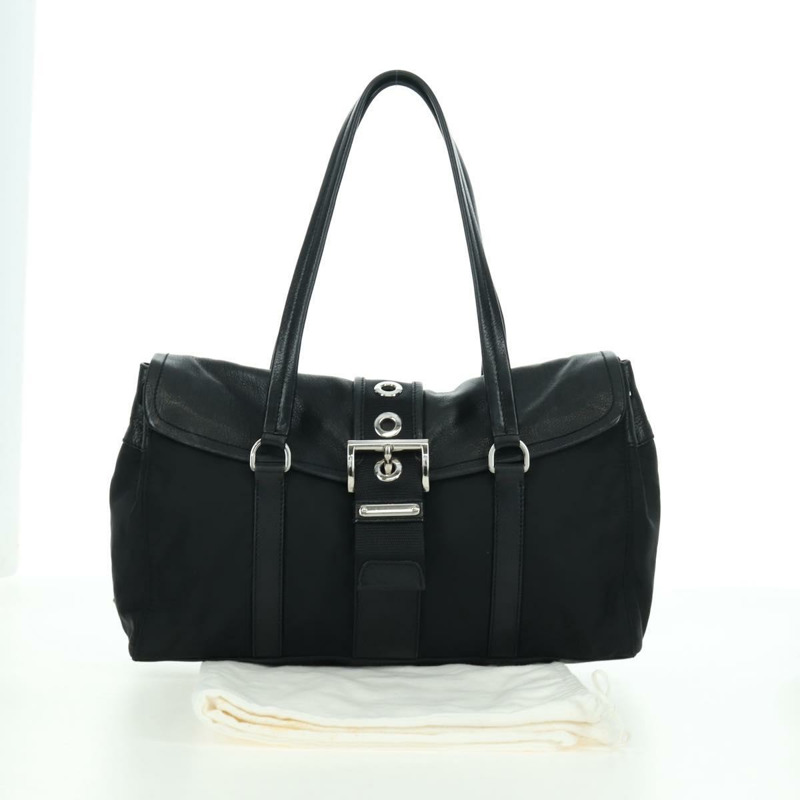 【日本直送】PRADA 單肩包 尼龍 黑色 銀色 正品 ARZ661V-11
