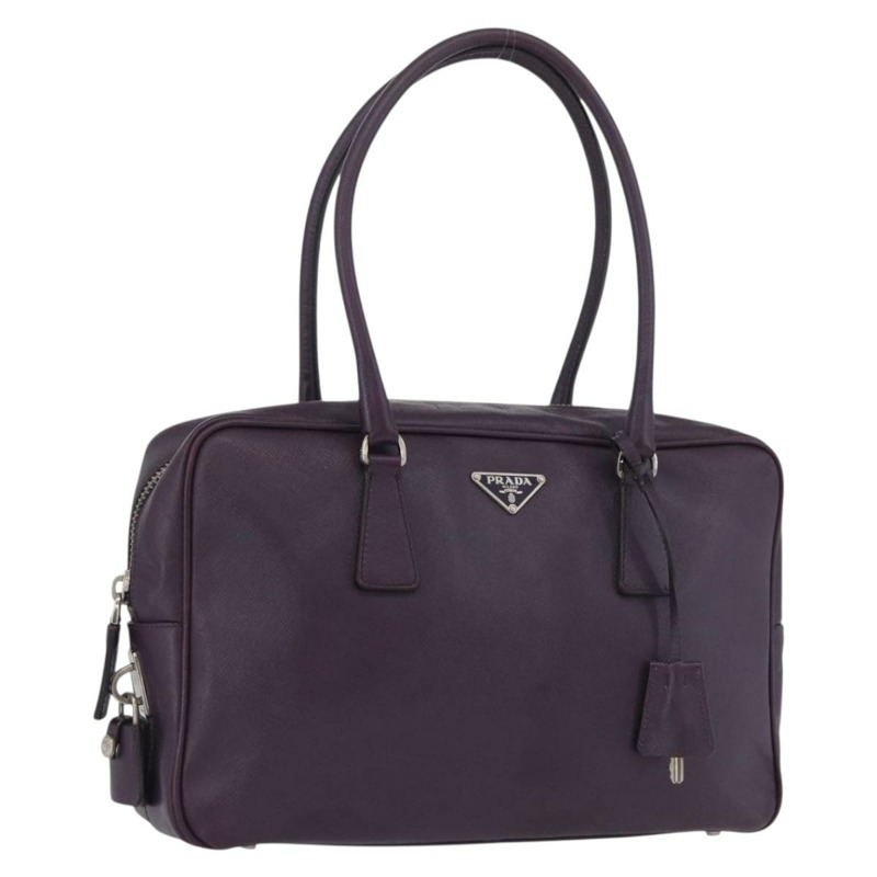 【日本直送】PRADA 手提包 Safiano 皮革 紫色 銀色 Auth am11054A-0