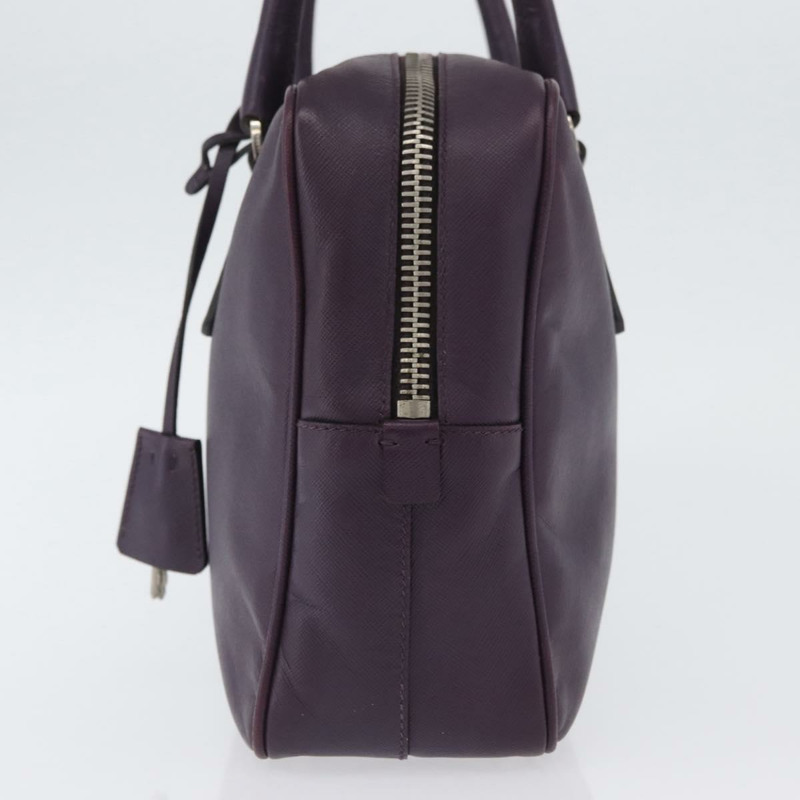 【日本直送】PRADA 手提包 Safiano 皮革 紫色 銀色 Auth am11054A-2