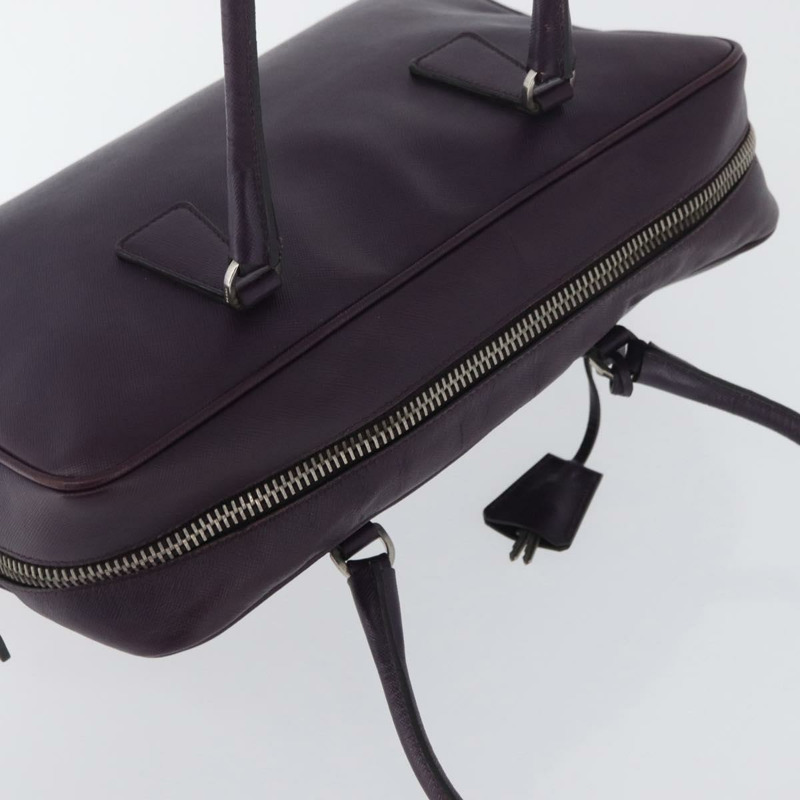 【日本直送】PRADA 手提包 Safiano 皮革 紫色 銀色 Auth am11054A-5