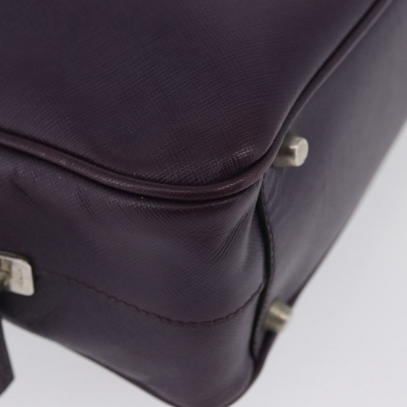 【日本直送】PRADA 手提包 Safiano 皮革 紫色 銀色 Auth am11054A-7