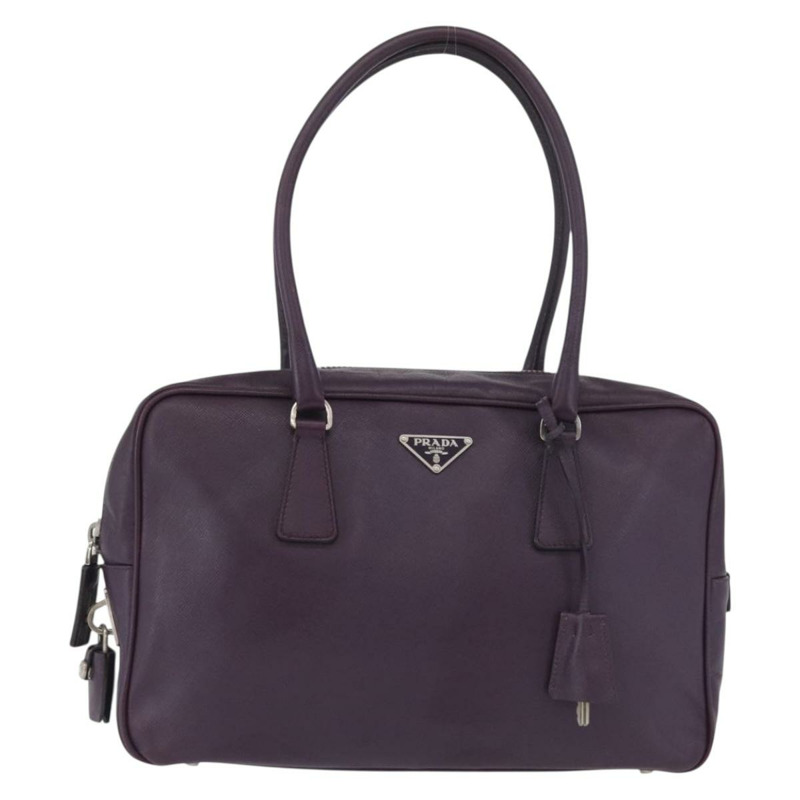 【日本直送】PRADA 手提包 Safiano 皮革 紫色 銀色 Auth am11054A-12