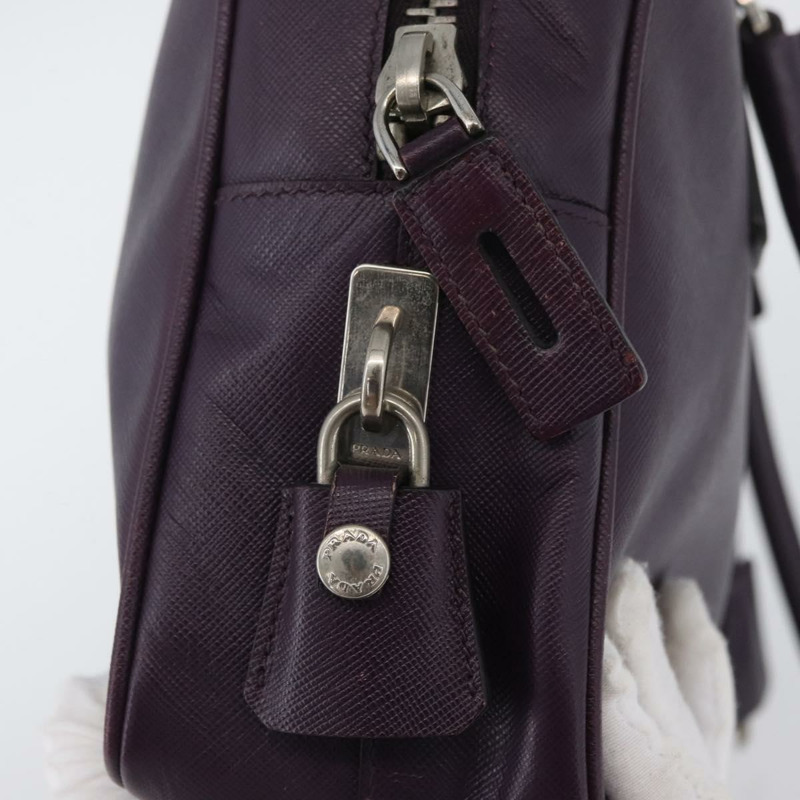 【日本直送】PRADA 手提包 Safiano 皮革 紫色 銀色 Auth am11054A-17
