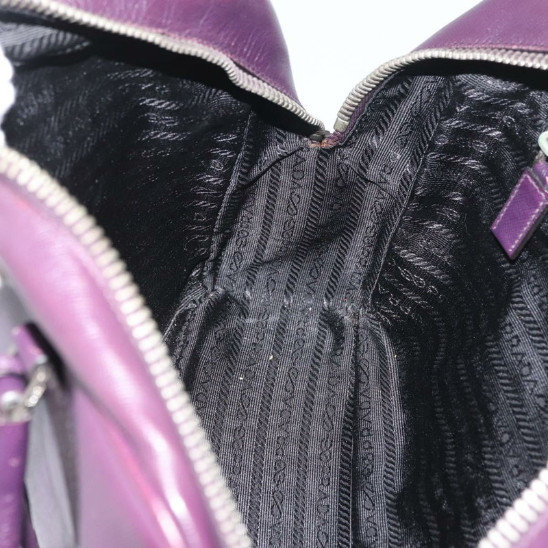 【日本直送】PRADA 手提包 Safiano 皮革 紫色 銀色 Auth am11054A-22