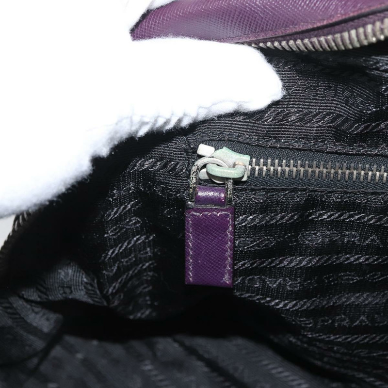 【日本直送】PRADA 手提包 Safiano 皮革 紫色 銀色 Auth am11054A-23
