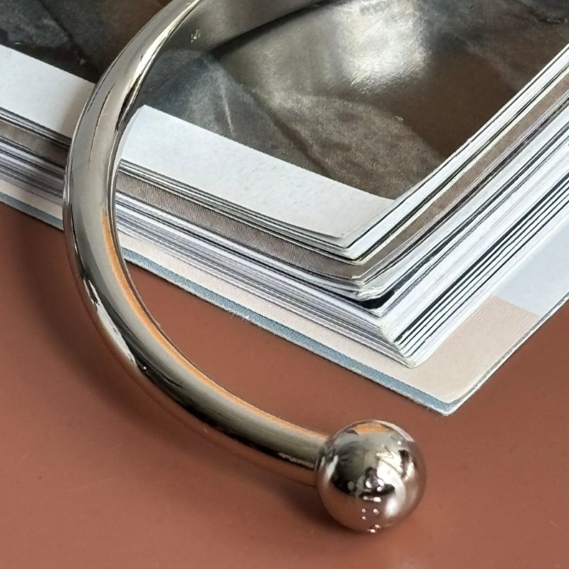 ::LOUIS VUITTON:: LV M64839 Monogram Jonc Bracelet 花紋鋼印 銀色金屬手鐲 手環-5