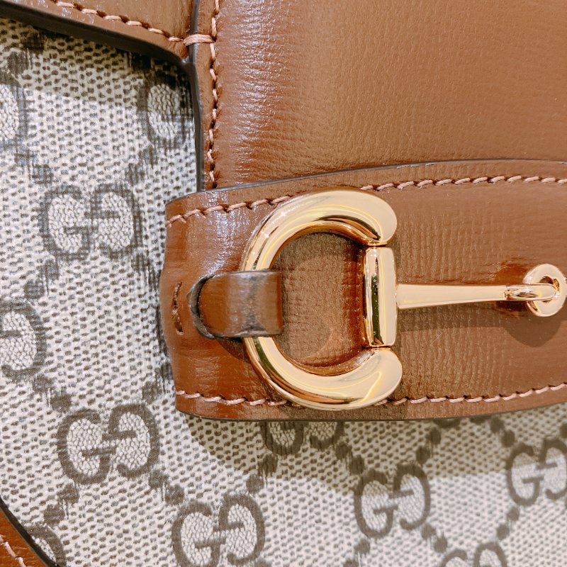 TK1987	古馳 迷你馬鞍包  斜背包 單肩  Horsebit 1955 Small Shoulder Bag Canvas Brown-6