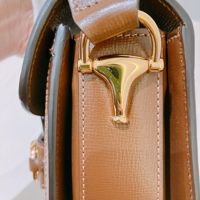 TK1987	古馳 迷你馬鞍包  斜背包 單肩  Horsebit 1955 Small Shoulder Bag Canvas Brown-12