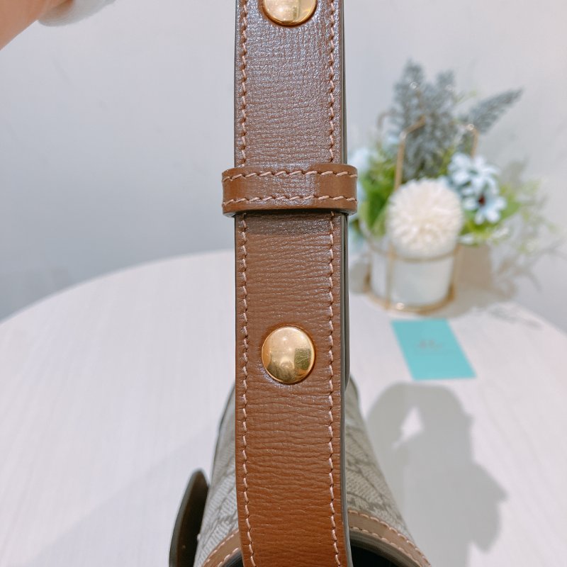 TK1987	古馳 迷你馬鞍包  斜背包 單肩  Horsebit 1955 Small Shoulder Bag Canvas Brown-13